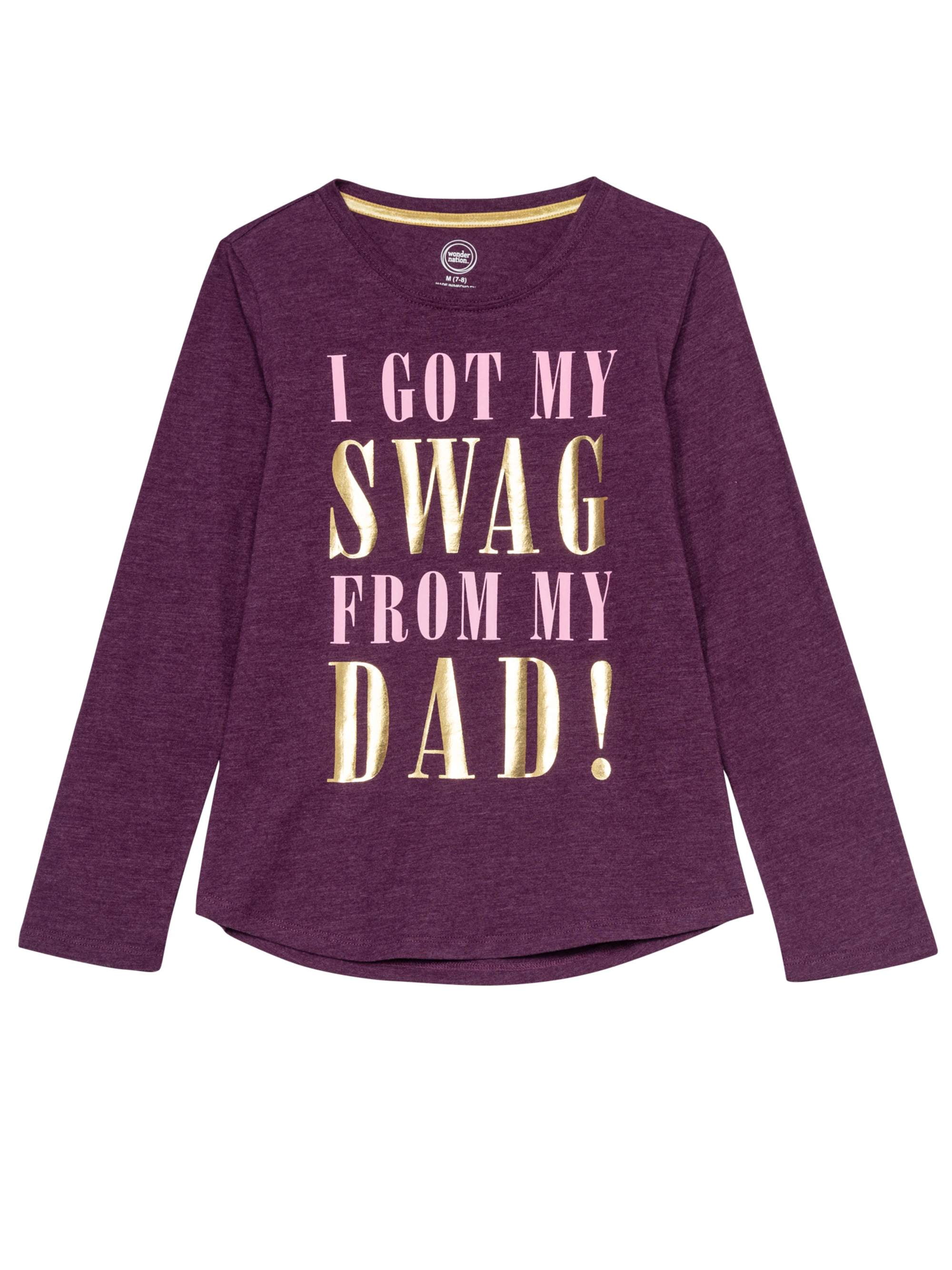 Swag Dad Long Sleeve Graphic T,Shirt (Little Girls \u0026 Big Girls)